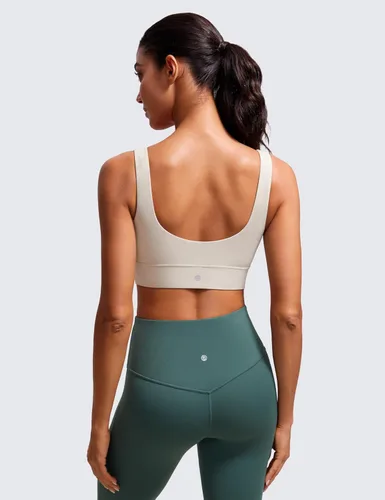 Miniatura 11 de CRZ YOGA Butterluxe - Brasier deportivo con espalda en U para mujer, cuello redondo, acolchado, de bajo impacto, para yoga, entrenamiento