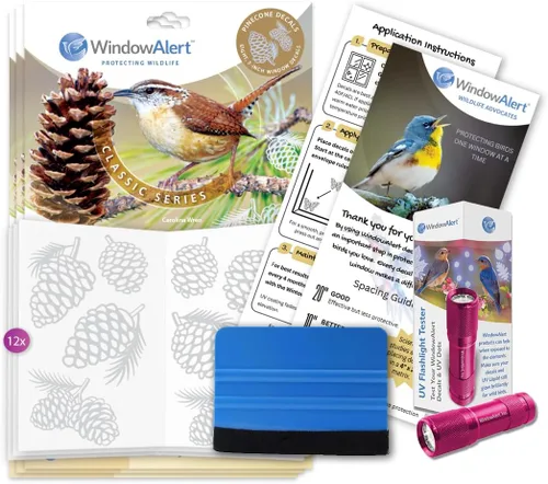 Miniatura 33 de WindowAlert Cobertura Anticolisión de Copo de Nieve - Adhesivo de Ventana UV-Reflectante para Proteger a las Aves Silvestres de Colisiones contra