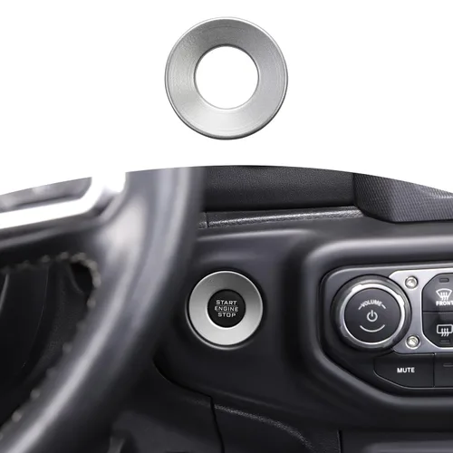 Miniatura 8 de RT-TCZ para Jeep JL Anillo de Cubierta de Botón de Arranque/Parada para Jeep Wrangler JL JLU Gladiator JT 2018-2024 Accesorios de Interior Azul Bebé