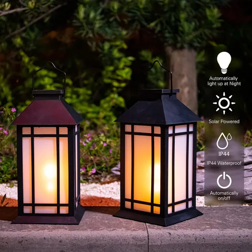 Miniatura 3 de Afirst Farol solar para exteriores, paquete de 2 luces decorativas colgantes para exteriores, impermeables, para patio, jardín, mesa, decoración