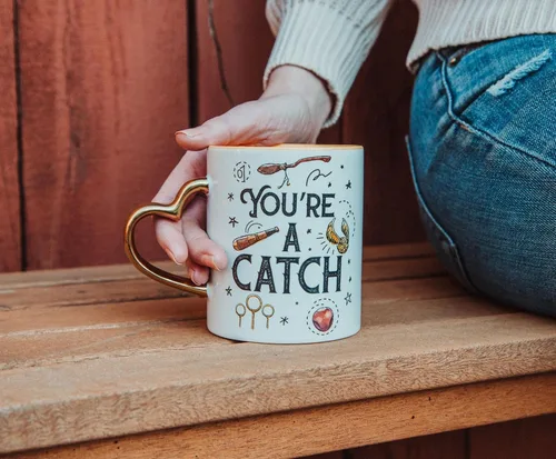 Miniatura 6 de Silver Buffalo Harry Potter Quite a Catch Quidditch - Taza de cerámica con mango metálico, 14 onzas