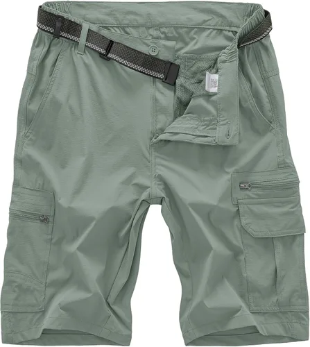 Miniatura 16 de Jessie Kidden - Pantalones cortos para hombre, estilo informal, para exteriores, con cintura expansible, ligeros, impermeables, de secado rápido