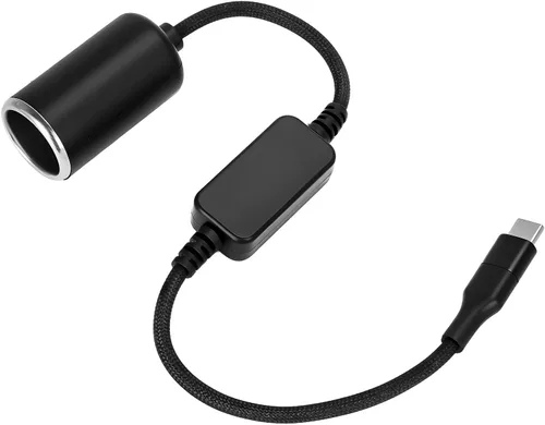 Adaptador USB C a 12V, Adaptador USB C a Encendedor de Cigarrillos de 12V, Tipo C Macho a Enchufe de Encendedor de Cigarrillos de 12V, para Cámara