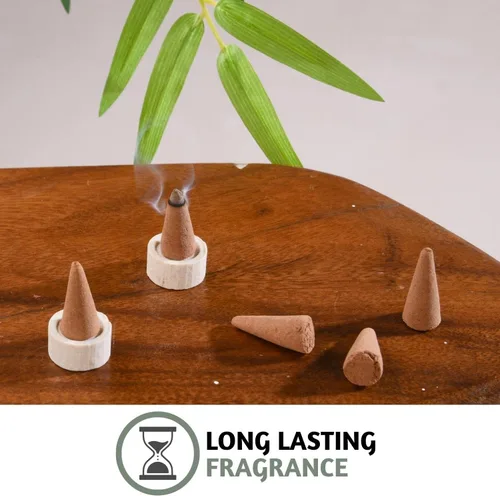 Miniatura 6 de Folkulture Conos de Incienso Perfumados Juego de 6 (120 Conos) con Porta Conos de Incienso Incienso de Lavanda, Palo Santo, Incienso de Sándalo