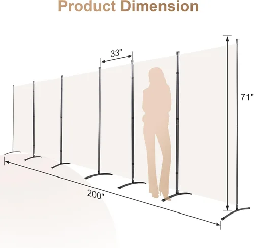 Miniatura 2 de Divisor de habitación de 6 paneles, divisor de pared plegable de privacidad para separación de habitaciones, particiones de habitación