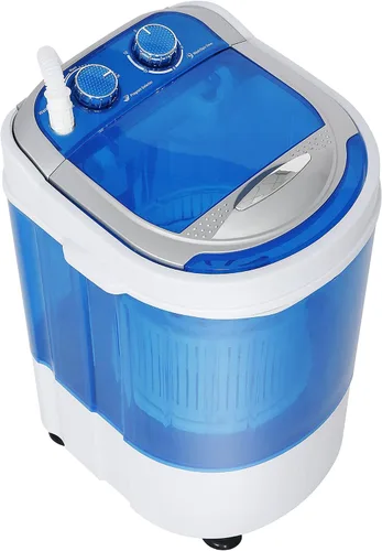 Miniatura 8 de Mini Lavadora Portátil, Pequeña Lavadora Compacta de 4.4 libras de Capacidad con Cesta de Ciclo de Centrifugado y Manguera de Drenaje Lavadora
