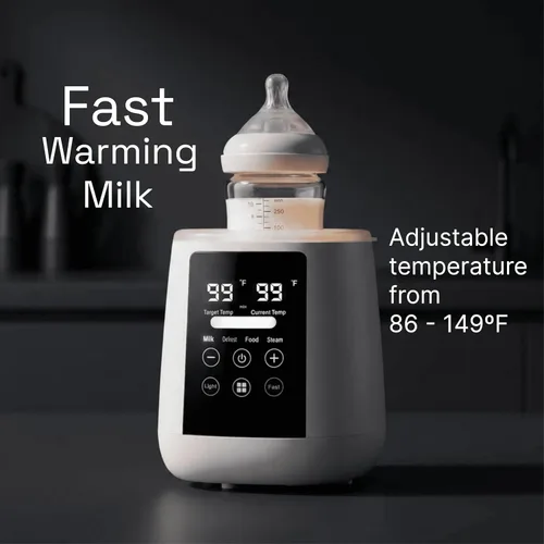Miniatura 6 de Calentador de biberones, calentador de leche 3 en 1, descongela leche materna congelada, pantalla LED, luz nocturna, esterilizador de vapor, Blanco