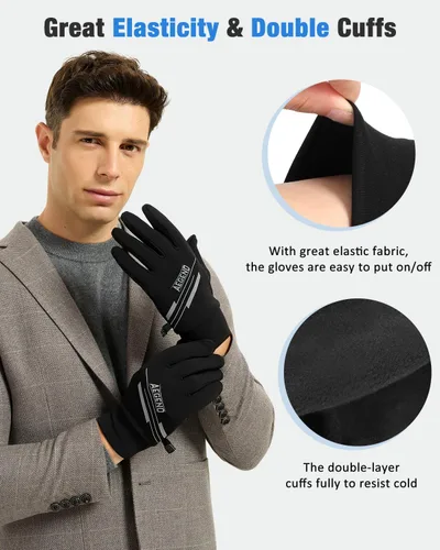 Miniatura 6 de Aegend Guantes de correr ligeros, guantes cálidos, guantes para mujer, guantes de pantalla táctil, guantes de ciclismo, deportes, guantes