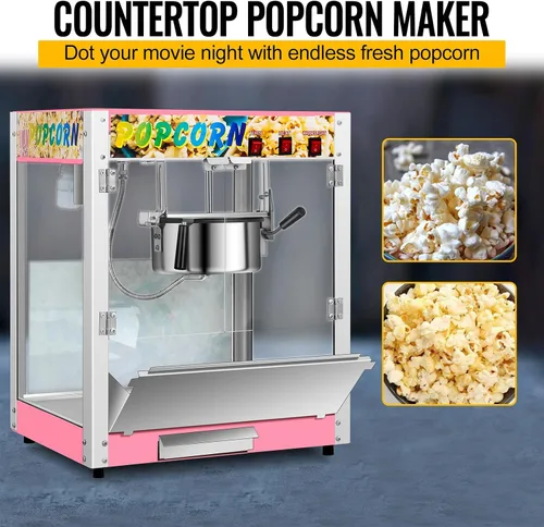 Miniatura 3 de Máquina comercial de palomitas de maíz con hervidor de 8 onzas, máquina de palomitas de maíz para encimera de 850 W para 48 tazas por lote