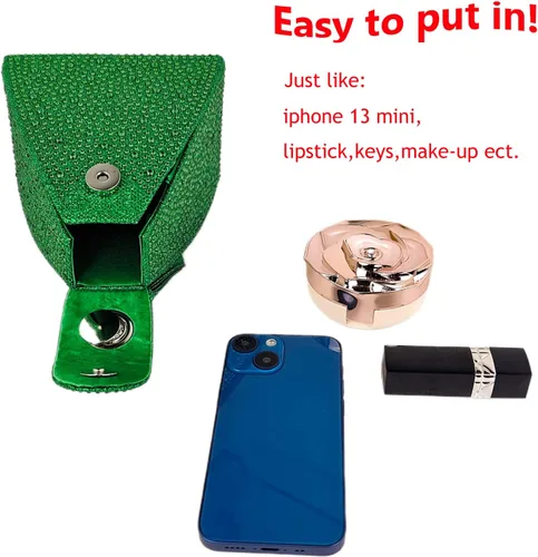 Miniatura 4 de Bolso de noche único con diamantes de imitación para mujer, bolso de mano triangular