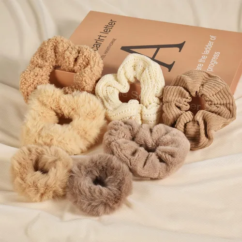 Miniatura 2 de 7 ligas elásticas de terciopelo sólido para el cabello, estilo suave para mujeres, cabello largo y grueso, sin daños para el cabello, accesorios