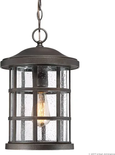 Miniatura 7 de Urban Ambiance UQL1049 - Lámpara colgante de lujo para exteriores, tamaño mediano: 15.5 pulgadas de alto x 10 pulgadas de ancho, con elementos