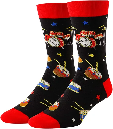 HAPPYPOP Calcetines divertidos de música para hombres, regalos novedosos, regalos para amantes de la música, regalos para hombres, Multi
