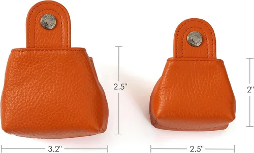 Miniatura 16 de Cockatoo Monedero de cuero genuino para cambio, mini billetera con bolsillo a presión para hombres y mujeres, Rojo (Aurora Red), Casual