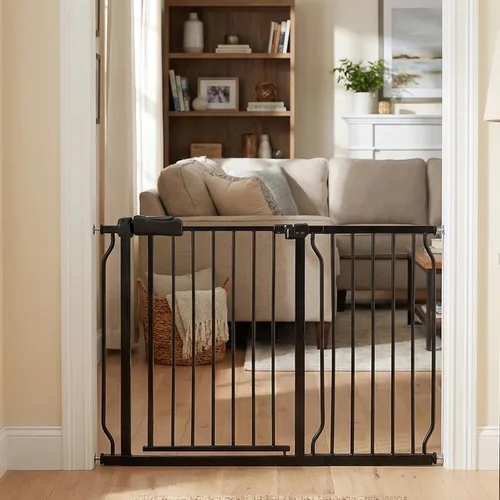 Miniatura 12 de Puerta de bebé para escaleras y puertas, puertas para perros de 29 a 34 pulgadas para la casa, puerta para mascotas de interior montada a presión