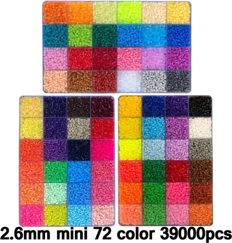 Miniatura 3 de ZLLBTMO Juego de 39000 cuentas fusibles para hacer manualidades, 72 colores de 0.096 pulgadas, mini cuentas de hierro pequeñas para adultos
