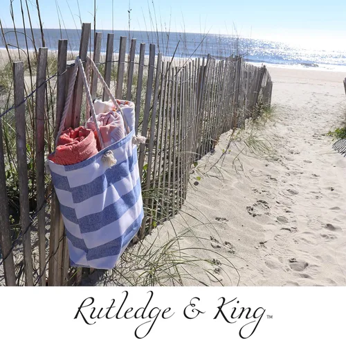 Miniatura 3 de Rutledge & King Bolso de mano - Bolsa de playa - Bolsa de playa - Bolsa grande con asas de cuerda