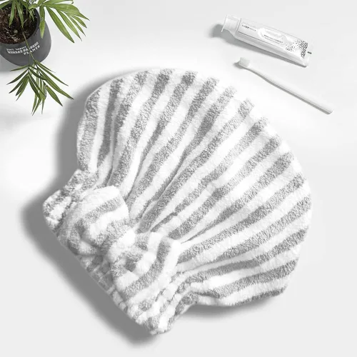 Miniatura 2 de Gorro de microfibra para el cabello, suave y absorbente, de secado rápido, para cabello rizado y grueso, gorro envolvente con cepillo