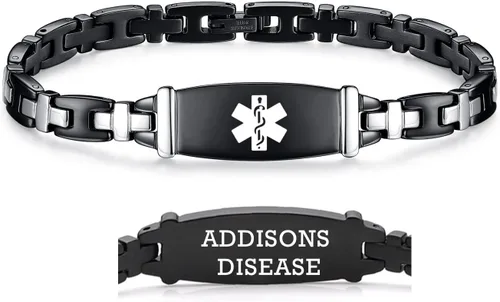 Miniatura 50 de LinnaLove Lady Medical Alert - Pulseras médicas de acero inoxidable para mujer, 7.5 pulgadas