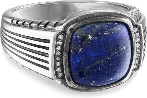 Miniatura 2 de Esquire - Anillo de lapislázuli y diamante para hombre (0.472in)