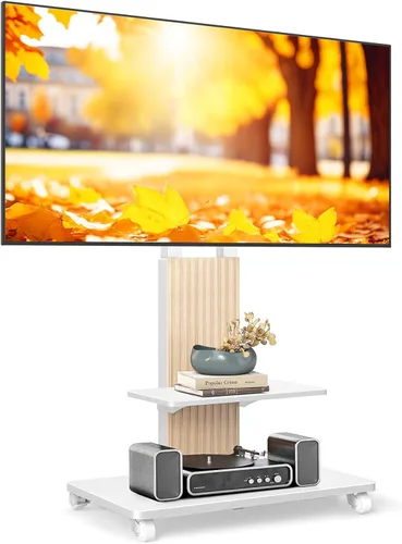 Miniatura 11 de TVON Soporte de TV de suelo resistente para televisores grandes de 55 a 90 pulgadas de hasta 150 libras, soporte de TV alto con montaje ajustable