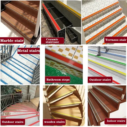 Miniatura 4 de LeongLzt Protector de borde de escalera de 72 pulgadas, protector de borde de escalera con forma de vinilo, moldeado de nariz de goma autoadhesivo