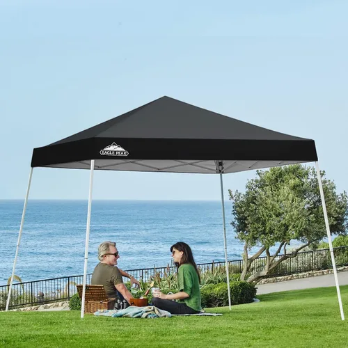 Miniatura 6 de Eagle Peak - Pérgola plegable (10.0 x 10.0 pies), patas inclinadas, de tela, para exteriores, fácil de montar, Negro