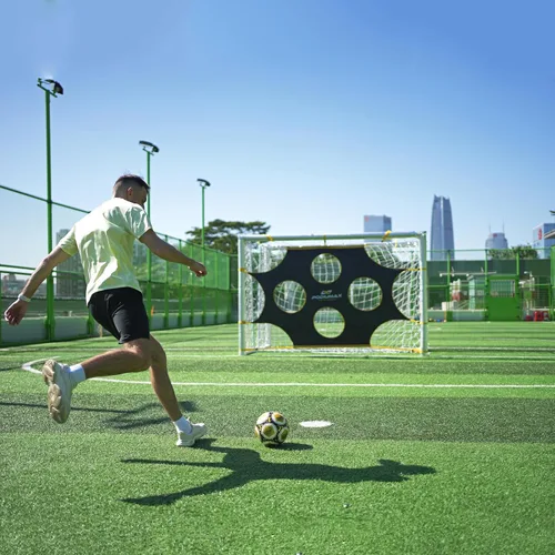 Miniatura 6 de PodiuMax Red de objetivos de fútbol con 10 zonas de puntuación, compatible con todas las porterías de fútbol de 8 x 6 pies, 12 x 6 pies, 14 x 7 pies