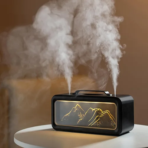 Humidificador de doble pulverización, 20.3 fl oz, pequeño humidificador silencioso de niebla fría para plantas, dormitorio, oficina, hogar,