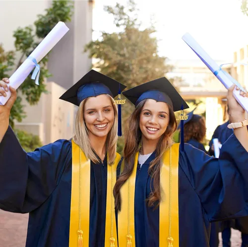 Miniatura 6 de Juego de gorra y vestido de graduación 2025 con borla, cordón de honor y estola de graduación para escuela secundaria, universidad y soltero