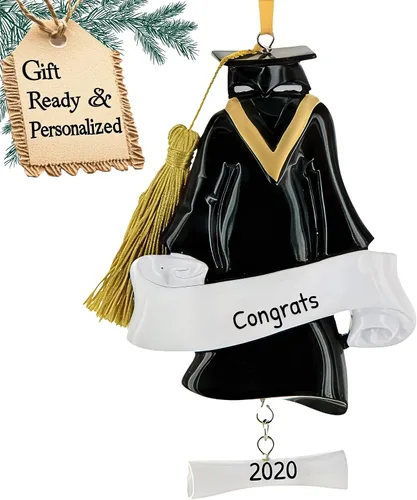 Miniatura 20 de Adornos de graduación personalizados 3D de la clase de 2025, adornos de árbol personalizados para 2025, regalos de graduación personalizados