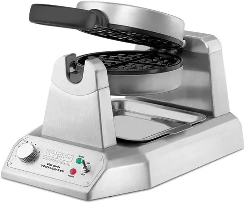 Waring Commercial WW180X waflera belga simple de resistencia alta, placas antiadherentes recubiertas, produce 25 waffles por hora, 120V, 1200W,