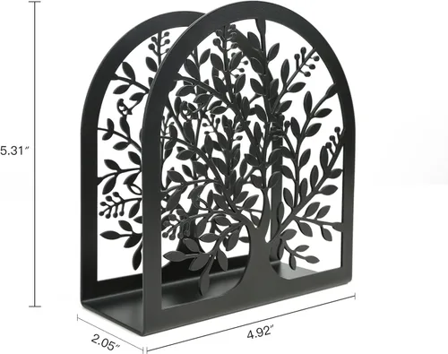 Miniatura 9 de Servilletero para Mesas, Dispensador Independiente de Paños de Metal Vintage, Soporte Vertical de Servilletas de Hierro Fundido Negro para Mesa