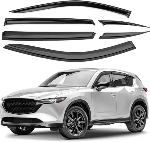 Miniatura 24 de Deflectores de ventana tintados ahumados con cinta adhesiva para ventana lateral, deflectores de lluvia compatibles con Honda Pilot 2016-2022 - 4