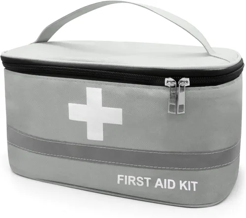 Miniatura 9 de Faylapa Bolsa vacía de primeros auxilios, 10.2 x 5.5 x 5.5 pulgadas, bolsa portátil de almacenamiento médico de primeros auxilios para exteriores