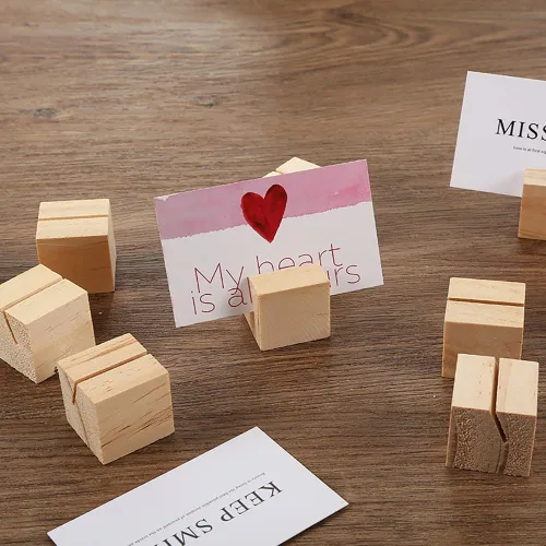Miniatura 3 de 10 soportes de madera para tarjetas, soportes de madera para números de mesa, soportes para fotos, para boda, fiesta, decoración, exhibición de fotos