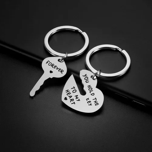 Miniatura 3 de Regalos para pareja para novio y novia Llavero con texto en inglés You Hold The Key To My Heart para él y ella, regalos de cumpleaños para el día