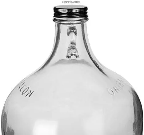 Miniatura 6 de Geo Sports Bottles Botella de agua de vidrio de 1 galón con tapón de rosca de 1.496 in (juego de 1)