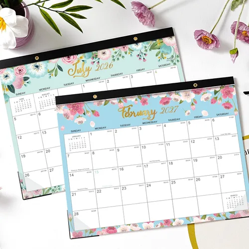 Miniatura 2 de Calendario de escritorio 2026-2027 – julio 2026 – diciembre 2027, calendario 2026-2027, 14.6 x 11.5 pulgadas, calendario mensual de 12 calendarios