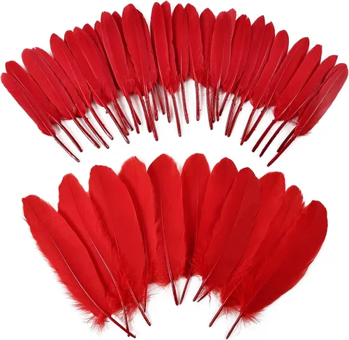 Miniatura 10 de iHUFeather 270 plumas de ganso azul aguamarina para manualidades, 2 estilos de 4 a 7 pulgadas, plumas naturales a granel para bricolaje, cosplay