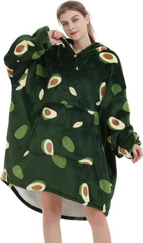 NAFLEAP Manta con capucha para mujer, manta vestible para adultos, de gran tamaño, forro polar, sherpa, sudadera de Navidad, regalo para mujeres