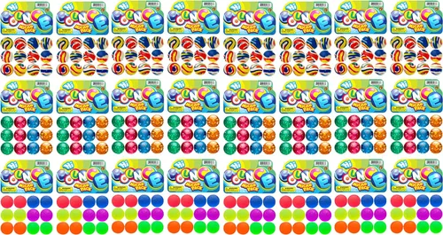 2CHILL Ja-Ru - Pelotas hinchables Super Hi Bounce (cada paquete de 12 bolas) 3 estilos de juguetes pequeños regalos de fiesta para niños Racketball