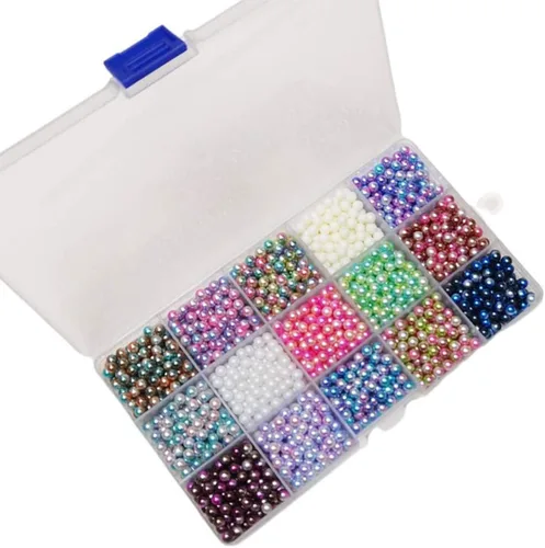 Chenkou Craft 4500 cuentas redondas surtidas de 0.15 pulgadas (0.157 in) en 15 colores degradados sin agujero, cuentas redondas para álbumes de