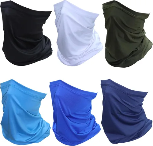 Miniatura 14 de SHEVERCH Paquete de 6 polainas para el cuello, máscara facial, protección solar, máscara facial refrescante, resistente al viento, a prueba