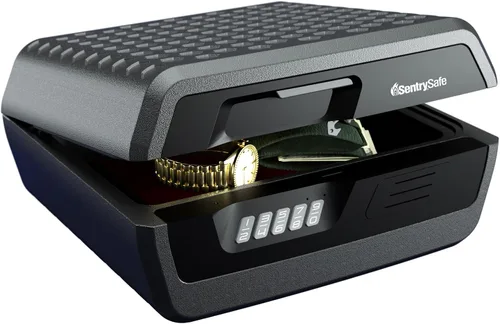 Miniatura 4 de SentrySafe Caja de seguridad ignífuga e impermeable con cerradura de teclado digital, caja de seguridad para documentos y joyas, 0.36 pies cúbicos