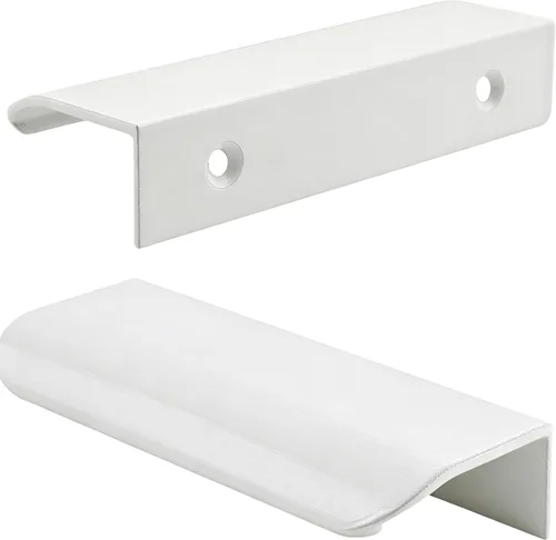 Miniatura 11 de Tiradores negros de 1.38 pulgadas para gabinete, 10 unidades, espacio entre agujeros de 0.63 pulgadas, tiradores de borde de aleación de aluminio