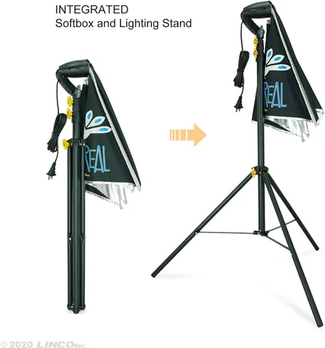 Miniatura 4 de LINCO Lincostore AM270 - Kit de iluminación de estudio para fotografía fotográfica continua, 16 x 16 pulgadas, con 2 bombillas de retrato