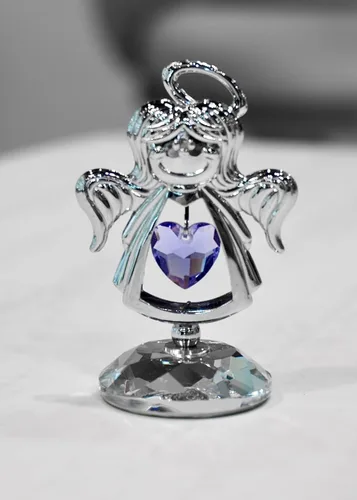 Miniatura 3 de Crystocraft Bonita figura de ángel con base de cristal, mini adorno de ángel de cristal, regalo decorativo para boda, Acción de Gracias, Día de San