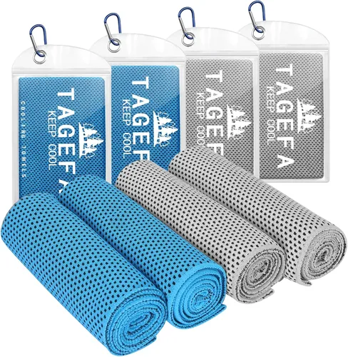 Miniatura 9 de Paquete de 4 toallas refrescantes de 40 x 12 pulgadas con bolsa de transporte, toallas deportivas frías, suaves y transpirables, toalla