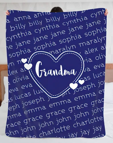 Miniatura 5 de Manta de forro polar personalizada con nombres de niños, regalos para mamá, regalos para mamá, regalos de cumpleaños para mamá, regalos para mamá